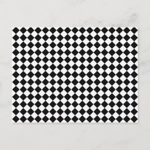 Cartão Postal Padrão de diamante preto e branco por Shirley Tayl