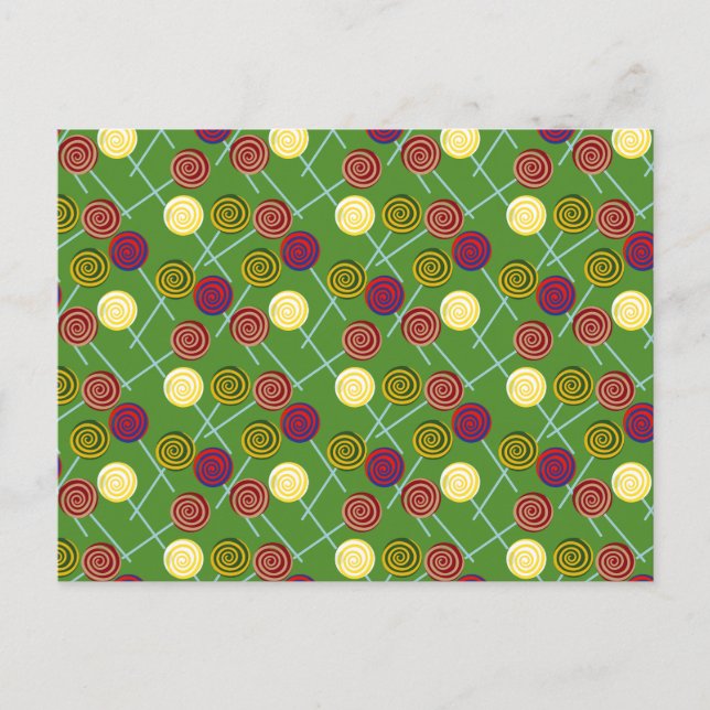 Cartão Postal Padrão de doces | Padrão do lombo | pirulito 58 (Frente)