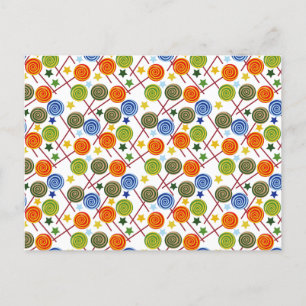 Cartão Postal Padrão de doces   Padrão do lombo   pirulito 61