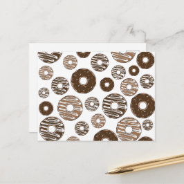 Cartão Postal Padrão de Donut, Donuts de Chocolate, Donuts de Ca