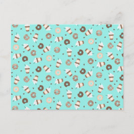 Cartão Postal Padrão de Donut Polvilhado com Café Frappuccino