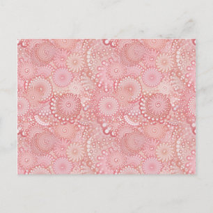 Cartão Postal Padrão de espiral cor-de-rosa, pêssego
