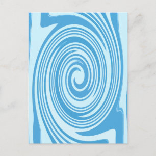 Cartão Postal Padrão de espiral psicodélico azul