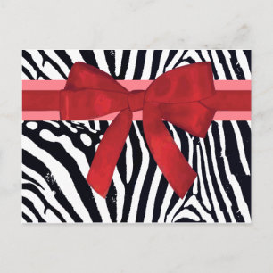 Cartão Postal Padrão de Estampa Animal de Listra de Zebra Modern