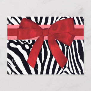 Cartão Postal Padrão de Estampa Animal de Listras de Zebra Moder