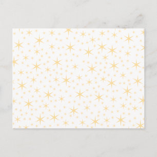 Cartão Postal Padrão de estrela, branco e cor Dourada não-metáli