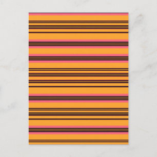 Cartão Postal Padrão de Faixa Horizontal Laranja Rosa Ousado