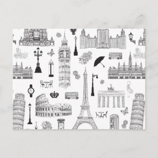 Cartão Postal Padrão De Férias Na Europa
