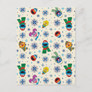 Cartão Postal Padrão de floco de neve de Natal da Sesame Street