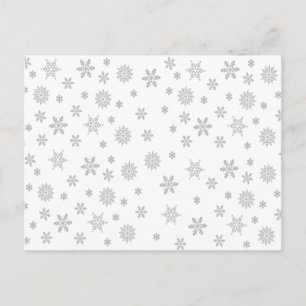 Cartão Postal Padrão de Flocos de Neve em Branco