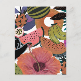 Cartão Postal Padrão de flor tropical