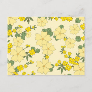 Cartão Postal padrão de flores amarelas