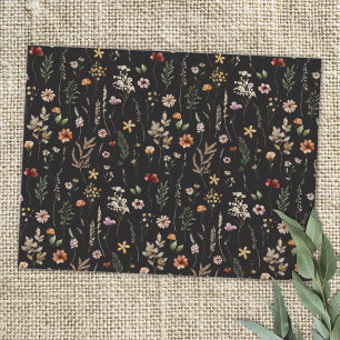 Cartão Postal Padrão de flores silvestres florais bonitas aquare