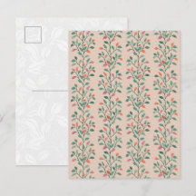 Padrão de Folha Botânica Elegante Moderno em Rosa