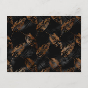 Cartão Postal Padrão de Folhas de Palmeira Tropical de Verão