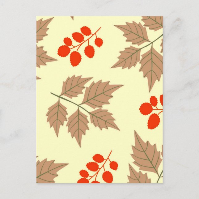 Cartão Postal Padrão de folhas de queda de cor (Frente)