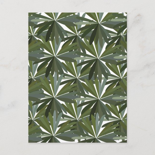 Cartão Postal Padrão de Folhas de Tremoço Verde (Frente)