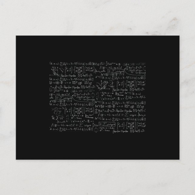 Cartão Postal Padrão de Fórmulas Matemáticas (Frente)