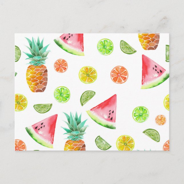 Cartão Postal Padrão de Fruta Canalizada de Aquarela (Frente)