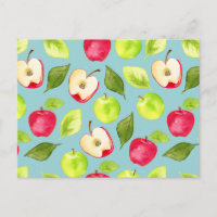 Padrão de Fruta de Maçãs de Aquarela Cuta