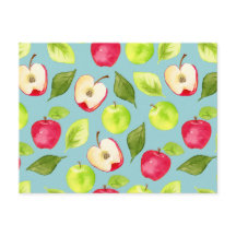 Padrão de Fruta de Maçãs de Aquarela Cuta