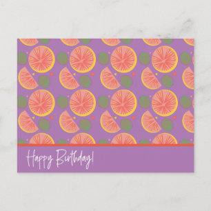 Cartão Postal Padrão de fruta de toranja Confetti
