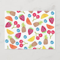 Padrão de Fruta pintada com aquarela suculenta