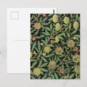 Cartão Postal Padrão de Frutas Romã Escura de William Morris