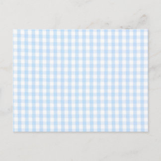 Cartão Postal Padrão de gingham azul claro