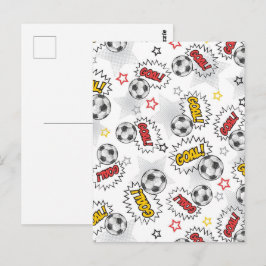 Cartão Postal Padrão de Gol de Futebol de Quadrinhos – Esportes