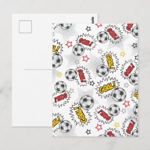 Cartão Postal Padrão de Gol de Futebol de Quadrinhos – Esportes