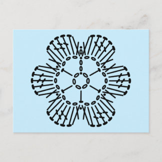 Cartão Postal Padrão de Gráfico de Crochet de Flor - Fundo Perso