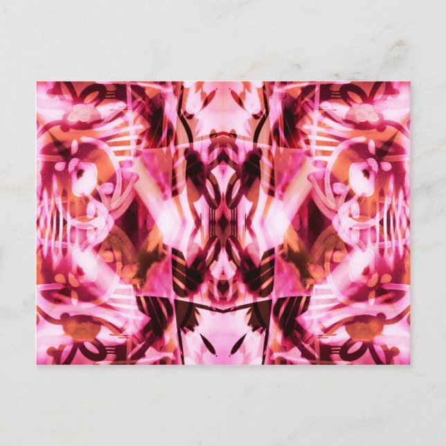 Cartão Postal Padrão de grafite rosa (Frente)