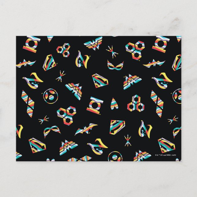 Cartão Postal Padrão de Ícone Arco-Íris de Super Hero Girls DC (Frente)