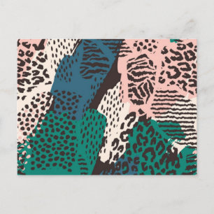 Cartão Postal Padrão de impressão animal