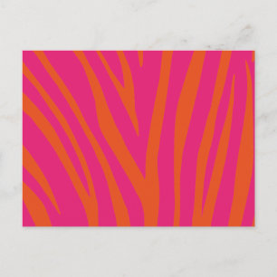 Cartão Postal Padrão de impressão de zebra moderno