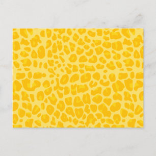 Cartão Postal Padrão de impressão do leopardo amarelo-Pastel