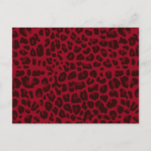 Cartão Postal Padrão de impressão do leopardo borgonha