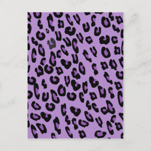 Cartão Postal Padrão de impressão do leopardo roxo