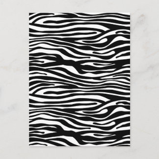 Cartão Postal Padrão de impressão zebra - preto e branco