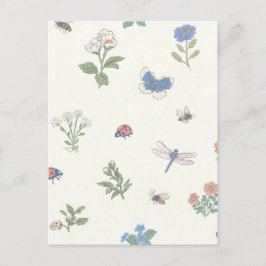 Cartão Postal Padrão de Jardim Botânico de Flores Silvestres Flo