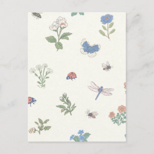 Cartão Postal Padrão de Jardim Botânico de Flores Silvestres Flo