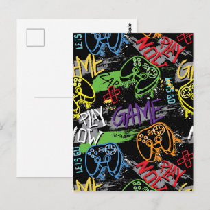 Cartão Postal Padrão de Jogo Grafite Neon