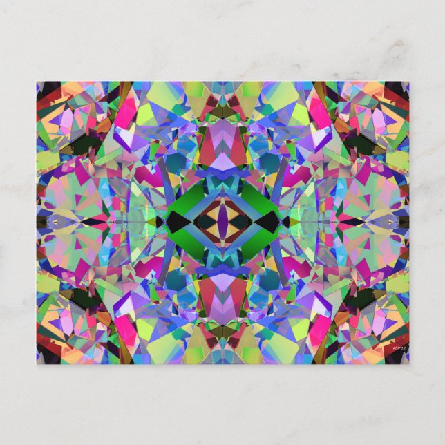 Cartão Postal Padrão de Kaleidoscópio Abstrato (Frente)
