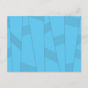 Cartão Postal Padrão de linha abstrato azul, simples, elegante