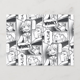Cartão Postal Padrão de Livro de Quadrinhos de Mangá Presente Fo