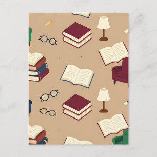 Cartão Postal Padrão de Livros de Cantinho de Leitura Aconchegan