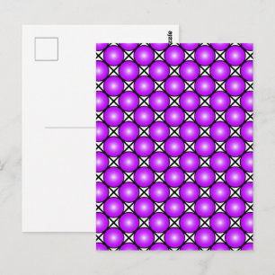 Cartão Postal Padrão de Malha Preto Branco Pontos Rosa Magenta
