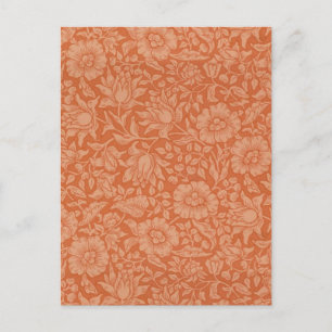 Cartão Postal Padrão de Malva de William Morris: Floral Terracot