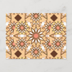 Cartão Postal Padrão de mandala, bronzeado de caramelo, castanho